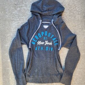 Y2K Aero Aeropostale Dark Gray Lightweight‎ Hoodie, Sz L
